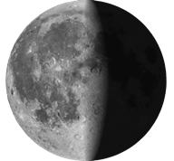 Moon on Krishna Paksha Shashthi